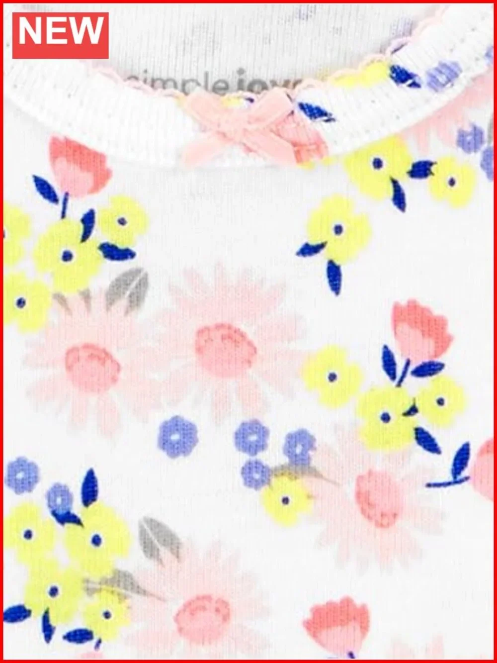 Baby Girls 6 Pack Short Sleeve Bodysuits Snap Closure Tagless